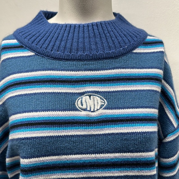 UNIF Clarissa Sweater Striped Pullover Long Sleeve Knit Blue White One Size * - Picture 4 of 11